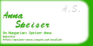 anna speiser business card